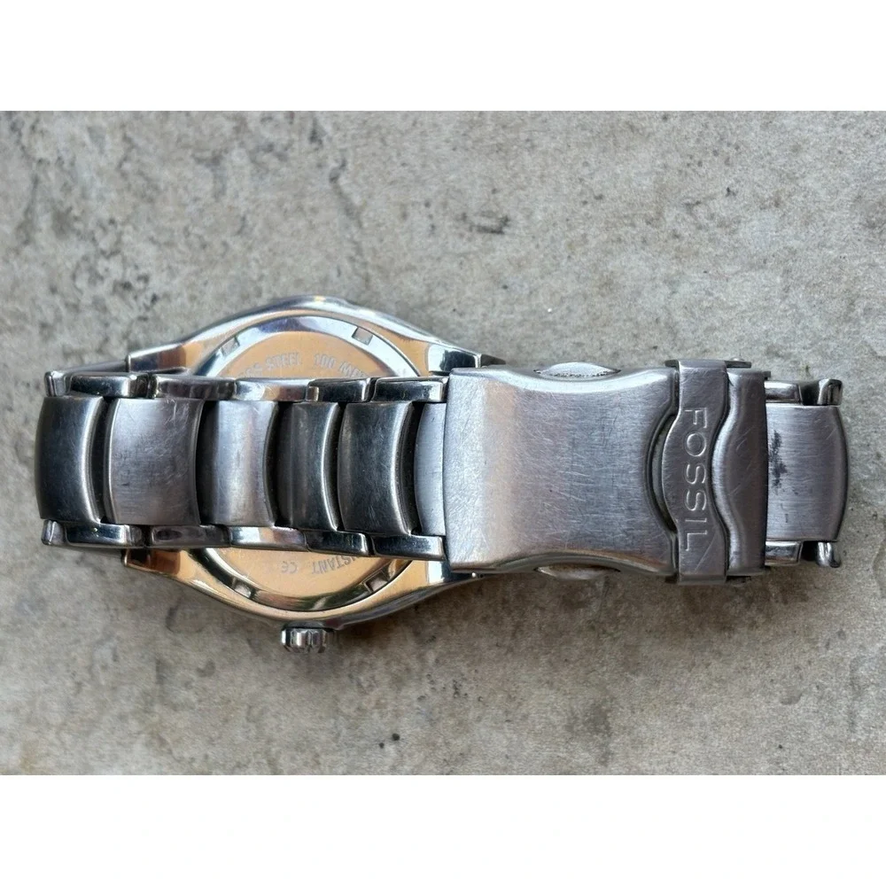 ⭐️Vintage Fossil Blue Womens Silver Tone Stainless⭐️AM3747⭐️Quartz Watch A3⭐️